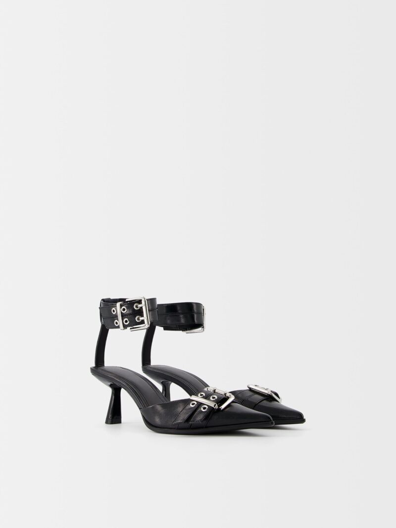 Original Bershka Pumps  negru / argintiu