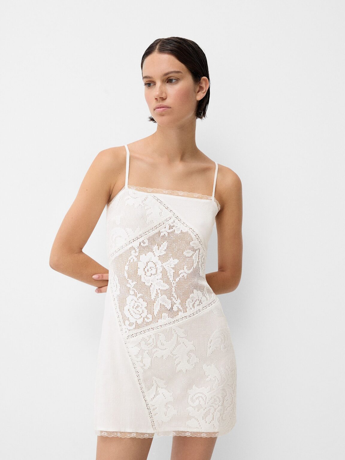 Bershka Rochie de vară  alb murdar