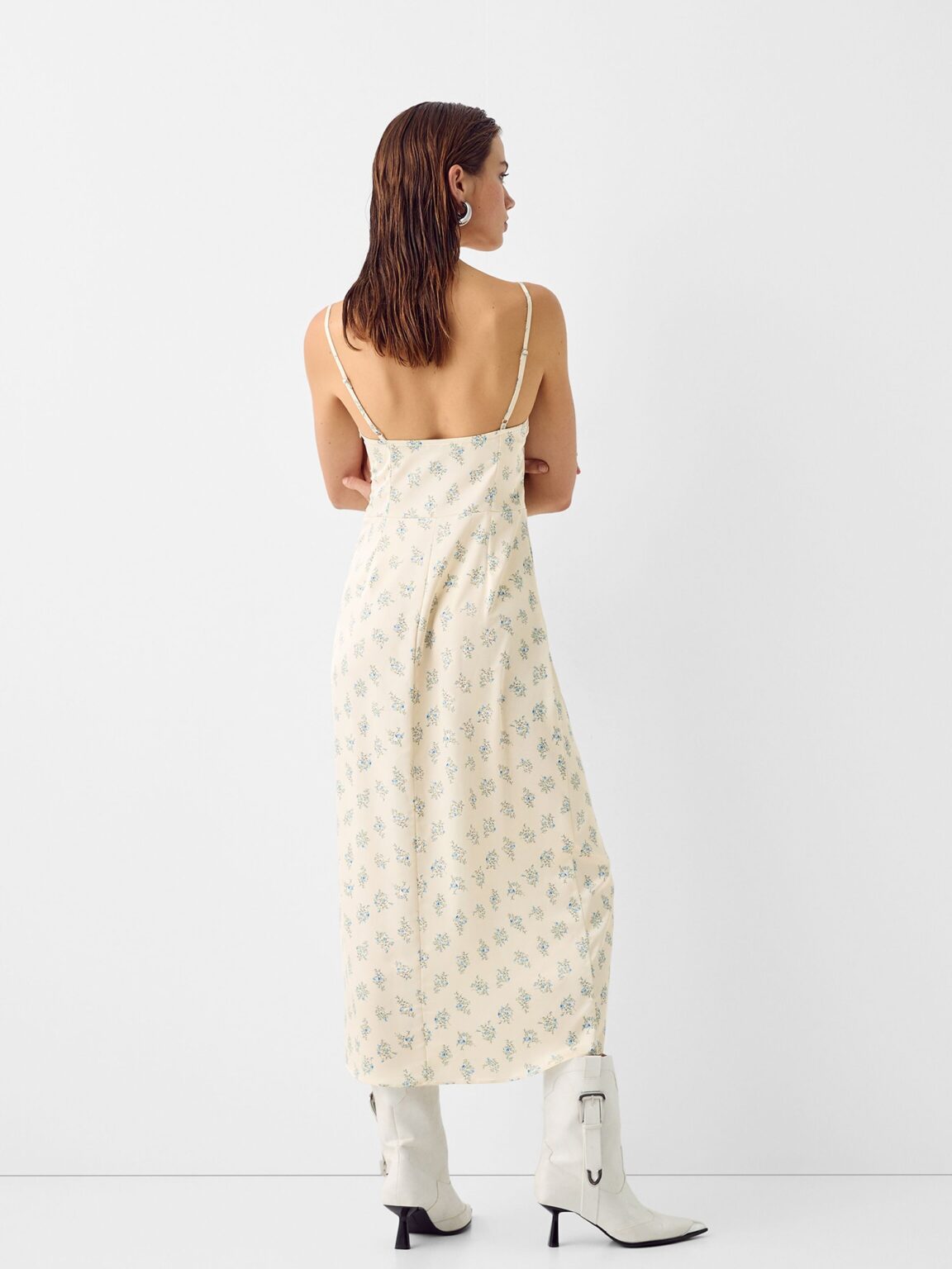 Bershka Rochie de vară  crem / albastru deschis / verde jad / negru preţ