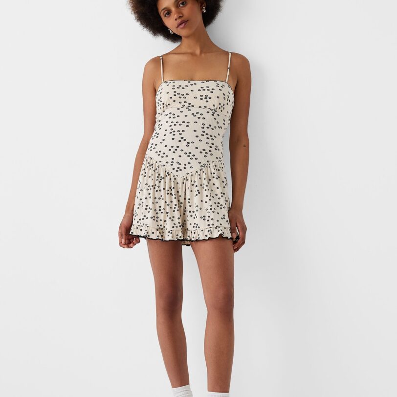 Cumpăra Bershka Rochie de vară  negru / alb