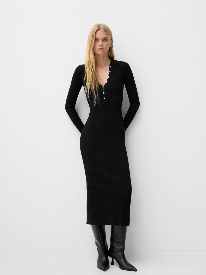 Cumpăra Bershka Rochie tricotat  negru