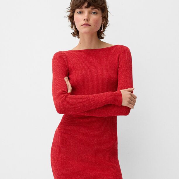 Bershka Rochie tricotat  roșu