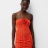 Bershka Rochie tricotat  roșu orange