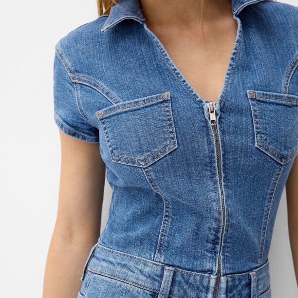 Original Bershka Salopeta  albastru denim