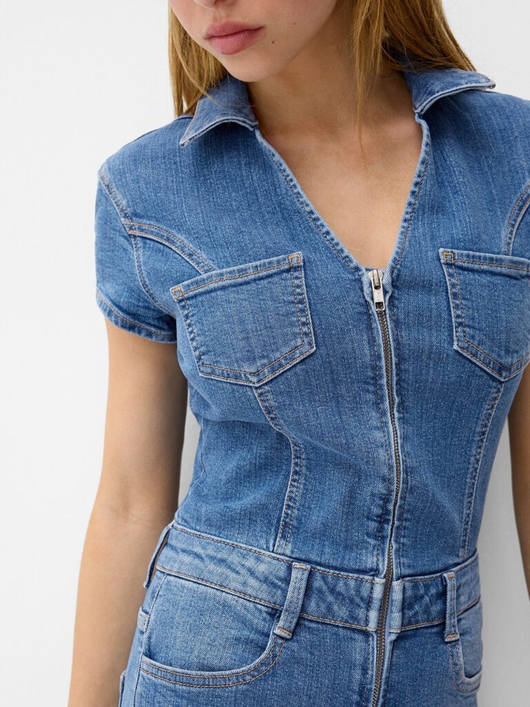 Original Bershka Salopeta  albastru denim