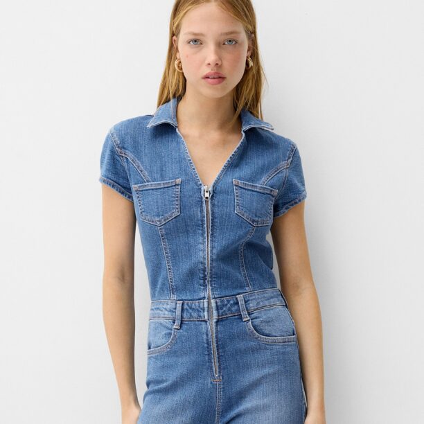 Bershka Salopeta  albastru denim