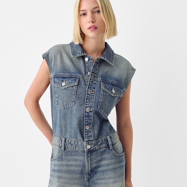 Bershka Salopeta  albastru denim