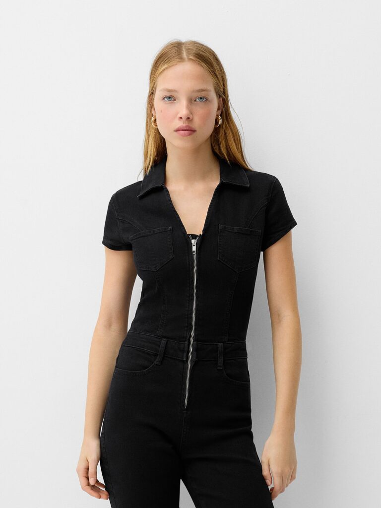 Bershka Salopeta  negru