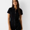 Bershka Salopeta  negru denim