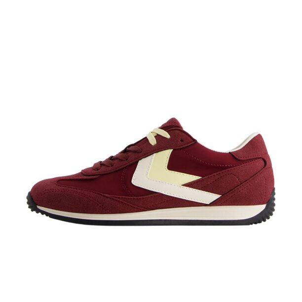 Bershka Sneaker low  galben deschis / roșu burgundy / alb