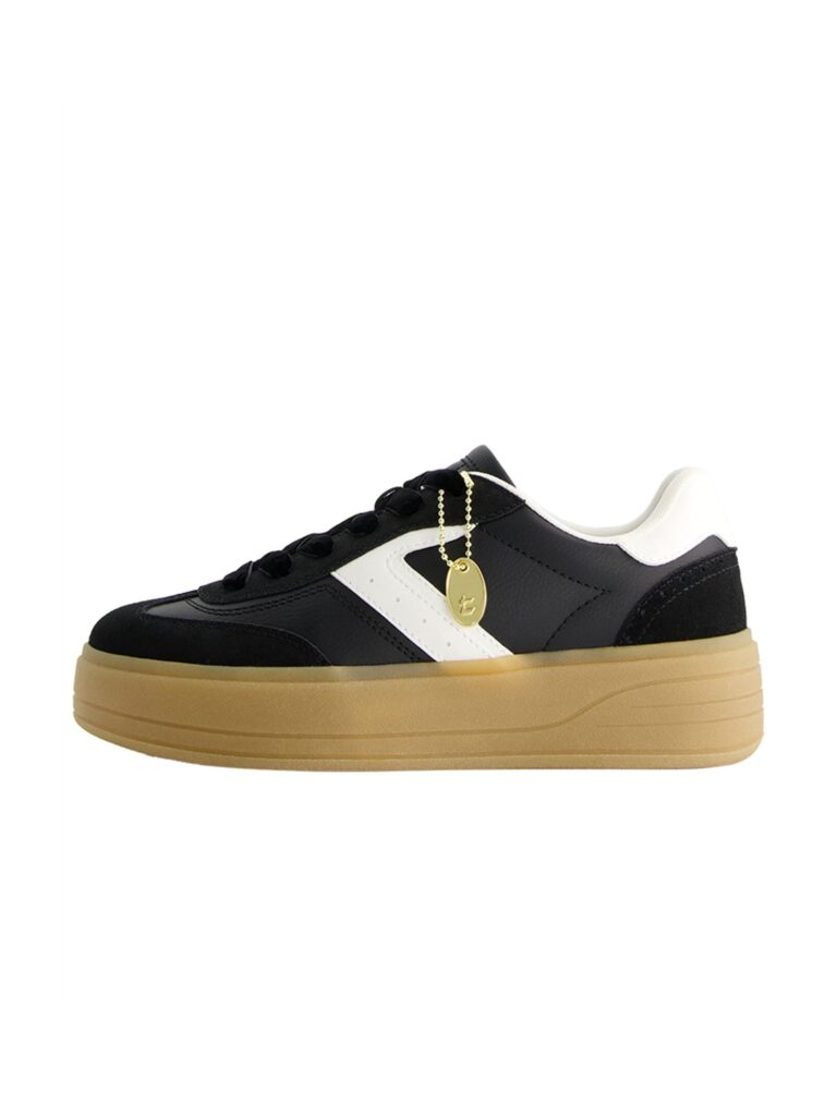 Bershka Sneaker low  negru / alb