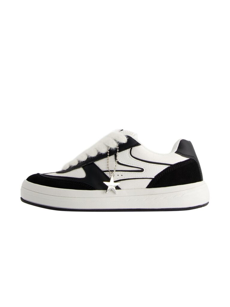 Bershka Sneaker low  negru / alb