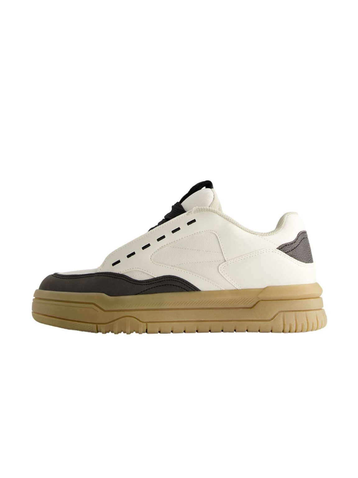 Bershka Sneaker low  negru / alb murdar