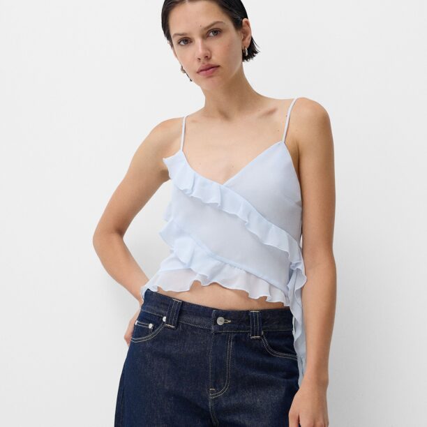 Bershka Top  albastru pastel