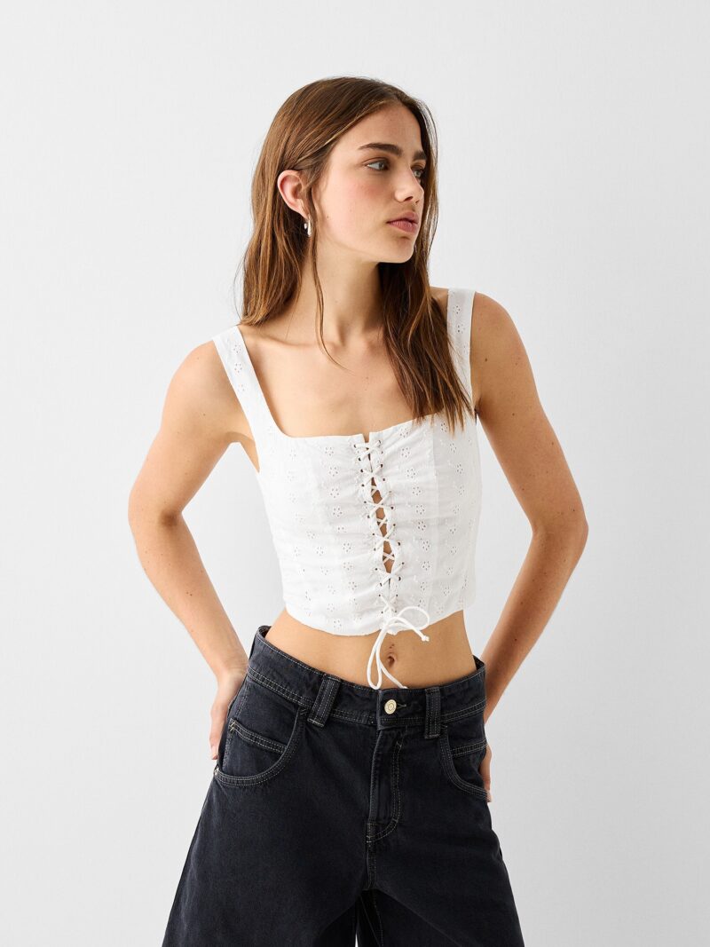 Bershka Top  bej deschis