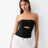 Bershka Tricou body  negru