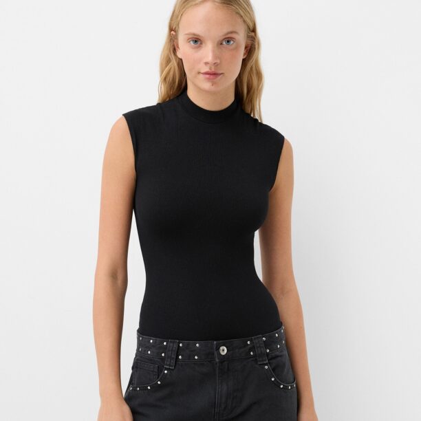 Bershka Tricou body  negru