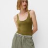 Bershka Tricou body  oliv