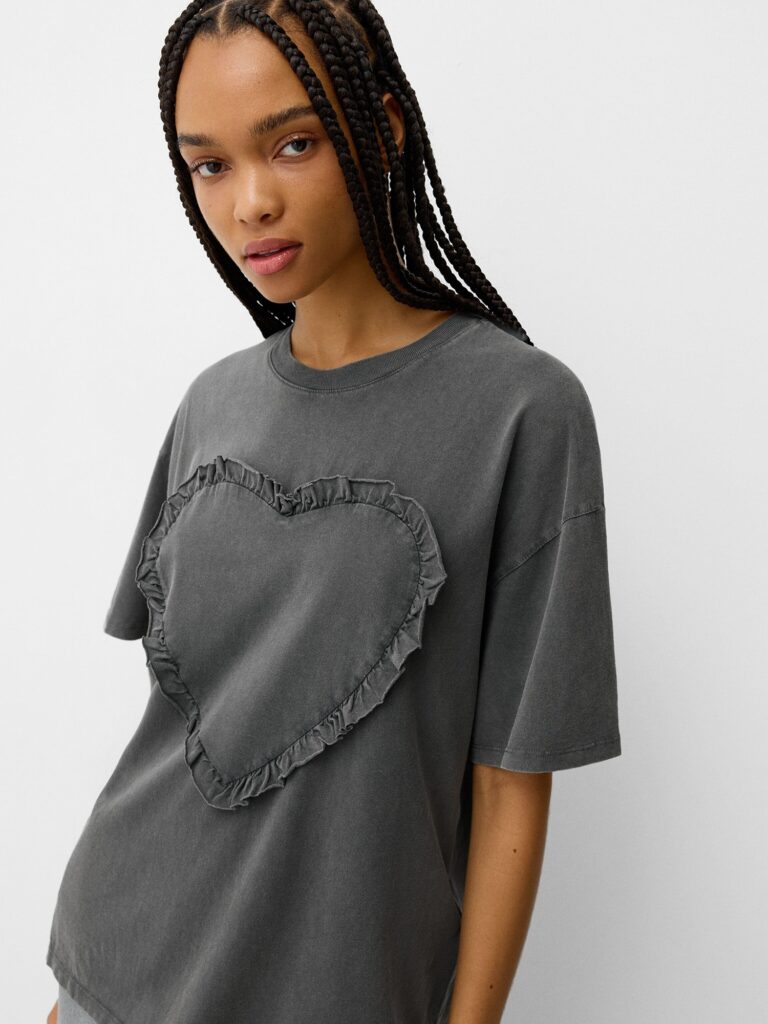 Preţ Bershka Tricou  gri grafit