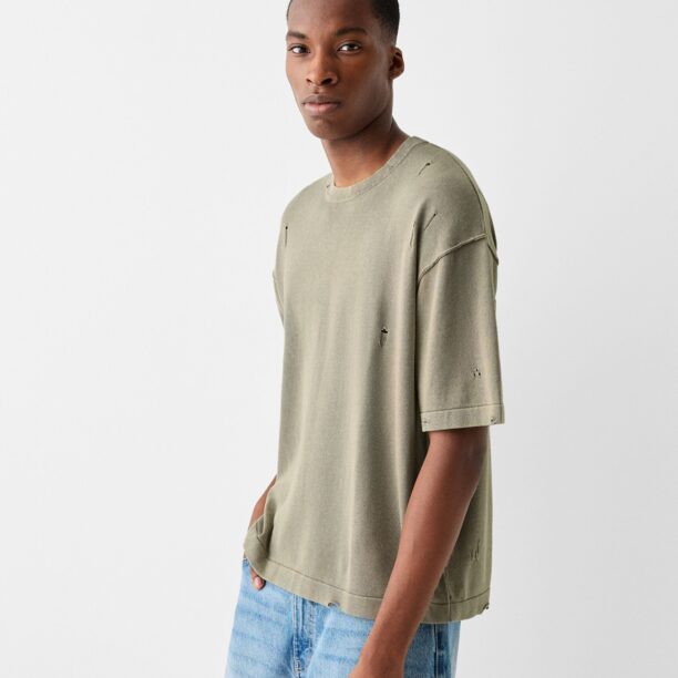 Bershka Tricou  gri taupe