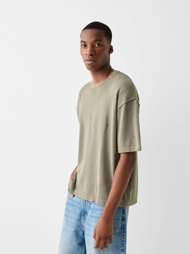 Bershka Tricou  gri taupe