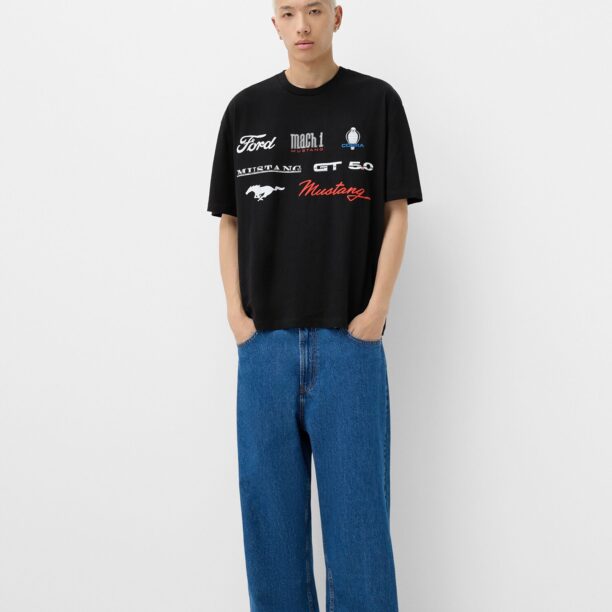 Cumpăra Bershka Tricou  roșu / negru / alb