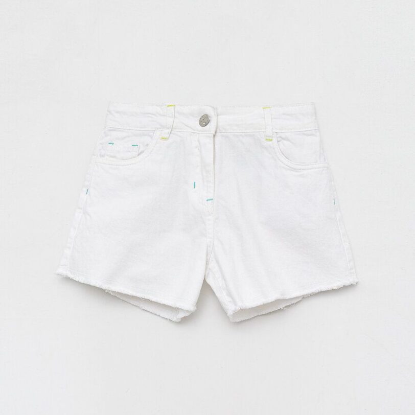Birba&Trybeyond pantaloni scurti din denim pentru copii culoarea alb