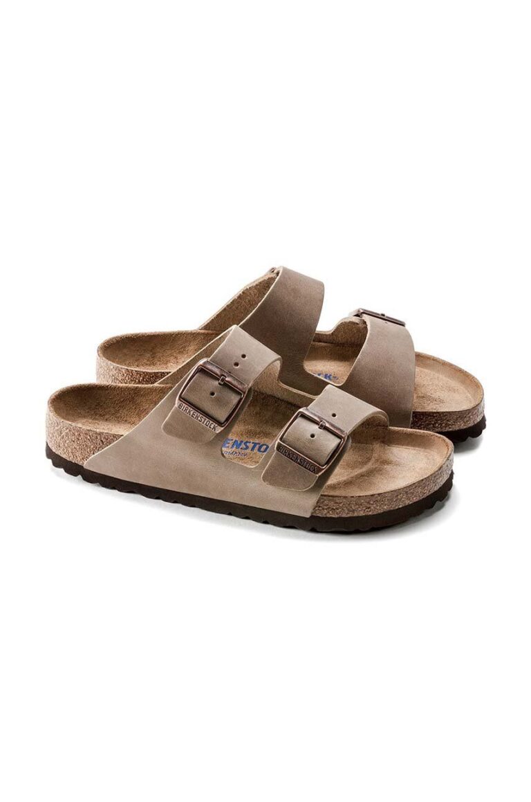 Birkenstock papuci din nubuc Arizona culoarea bej preţ