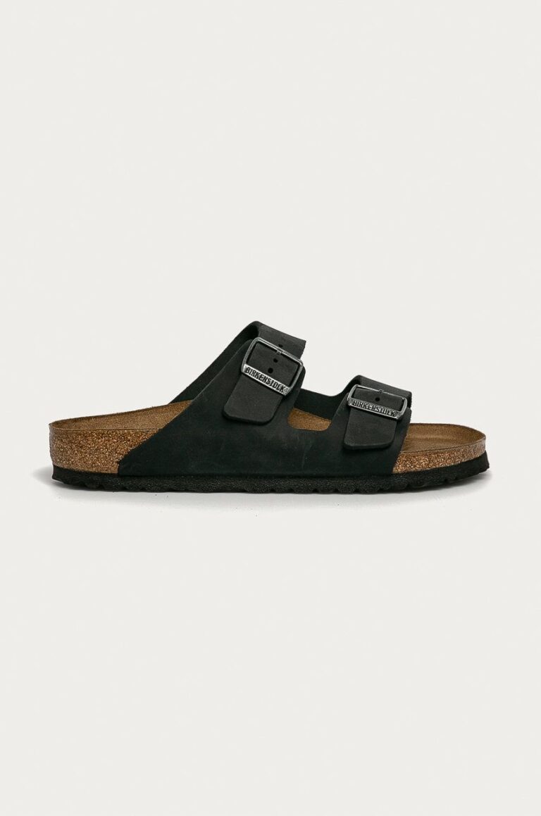 Birkenstock papuci din nubuc Arizona culoarea negru