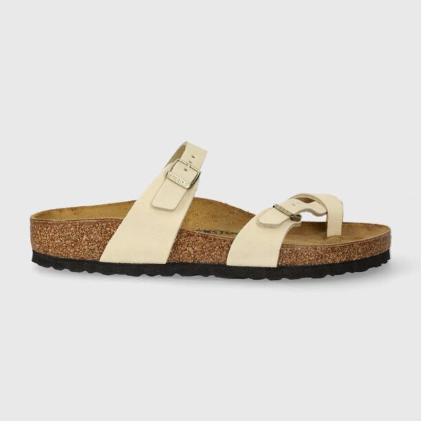 Birkenstock papuci din nubuc Mayari culoarea bej