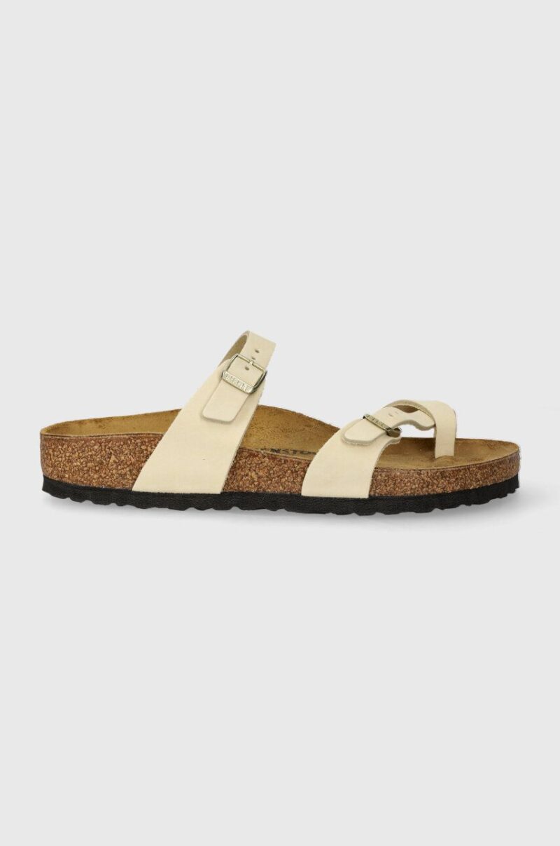 Birkenstock papuci din nubuc Mayari culoarea bej