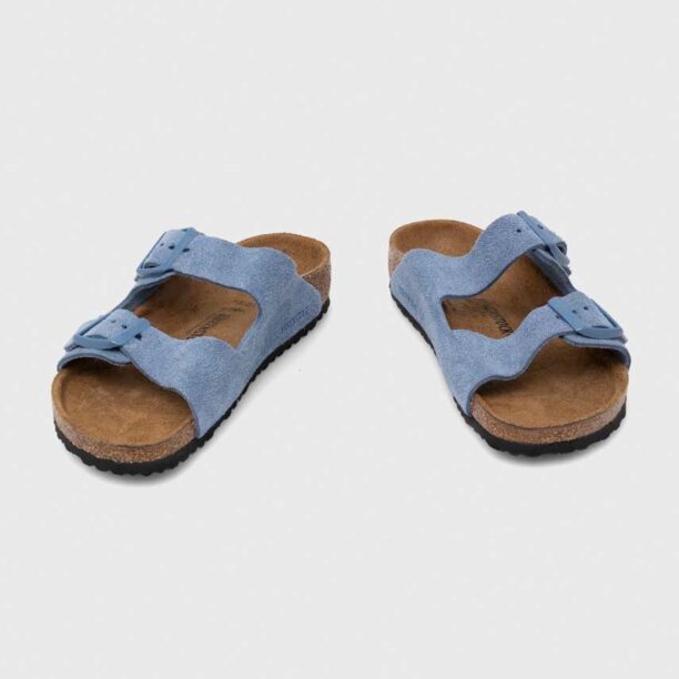 Birkenstock papuci din piele intoarsa pentru copii Arizona Kids VL preţ