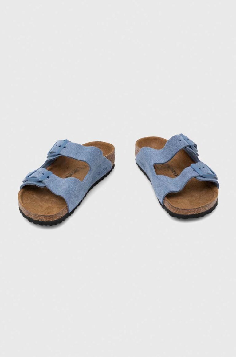 Birkenstock papuci din piele intoarsa pentru copii Arizona Kids VL preţ