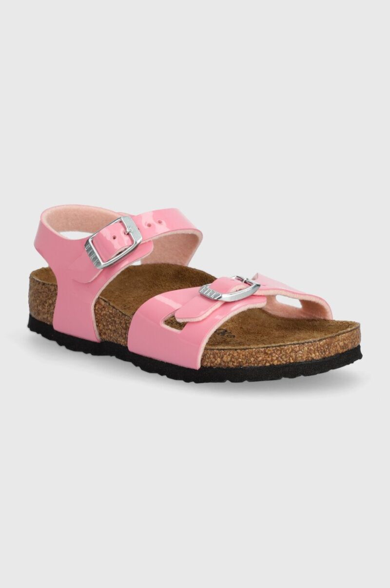 Birkenstock sandale copii Rio Kids BF Patent culoarea roz