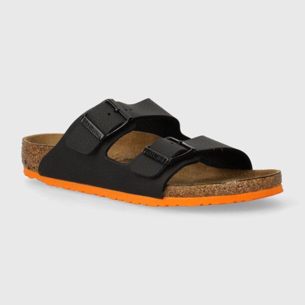 Birkenstock slapi copii Arizona Kids BF Desert culoarea negru