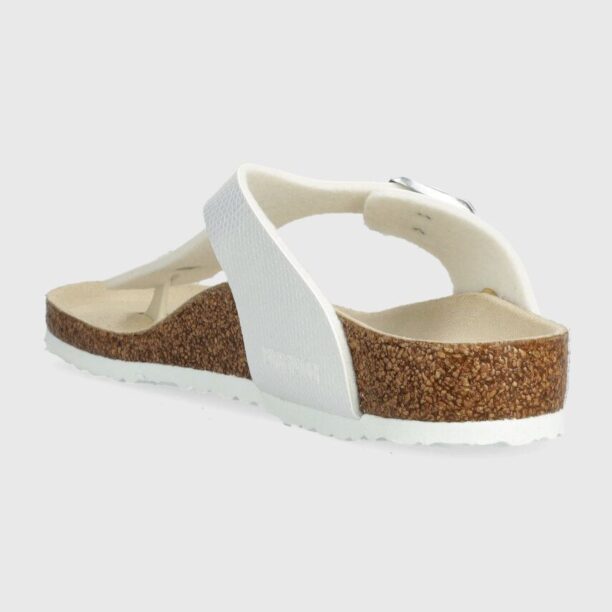 Birkenstock slapi copii Gizeh K BF Shiny Lizard culoarea alb preţ