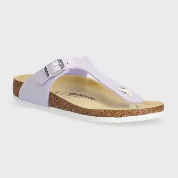 Birkenstock slapi copii Gizeh K BF Shiny Lizard culoarea violet