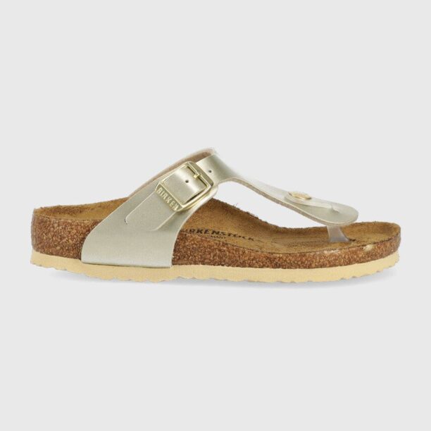 Birkenstock slapi copii Gizeh culoarea auriu