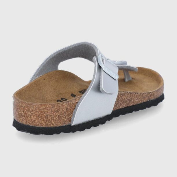 Birkenstock slapi copii culoarea argintiu preţ