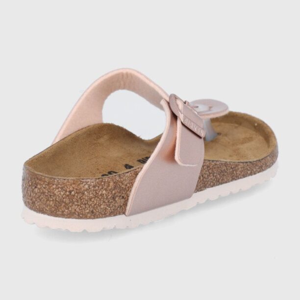 Birkenstock slapi copii culoarea auriu preţ