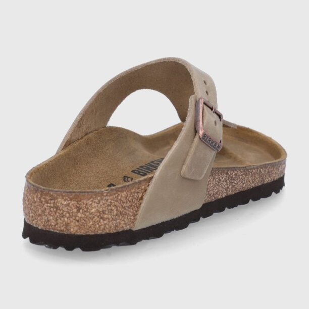 Birkenstock șlapi din nubuc Gizeh culoarea maro preţ