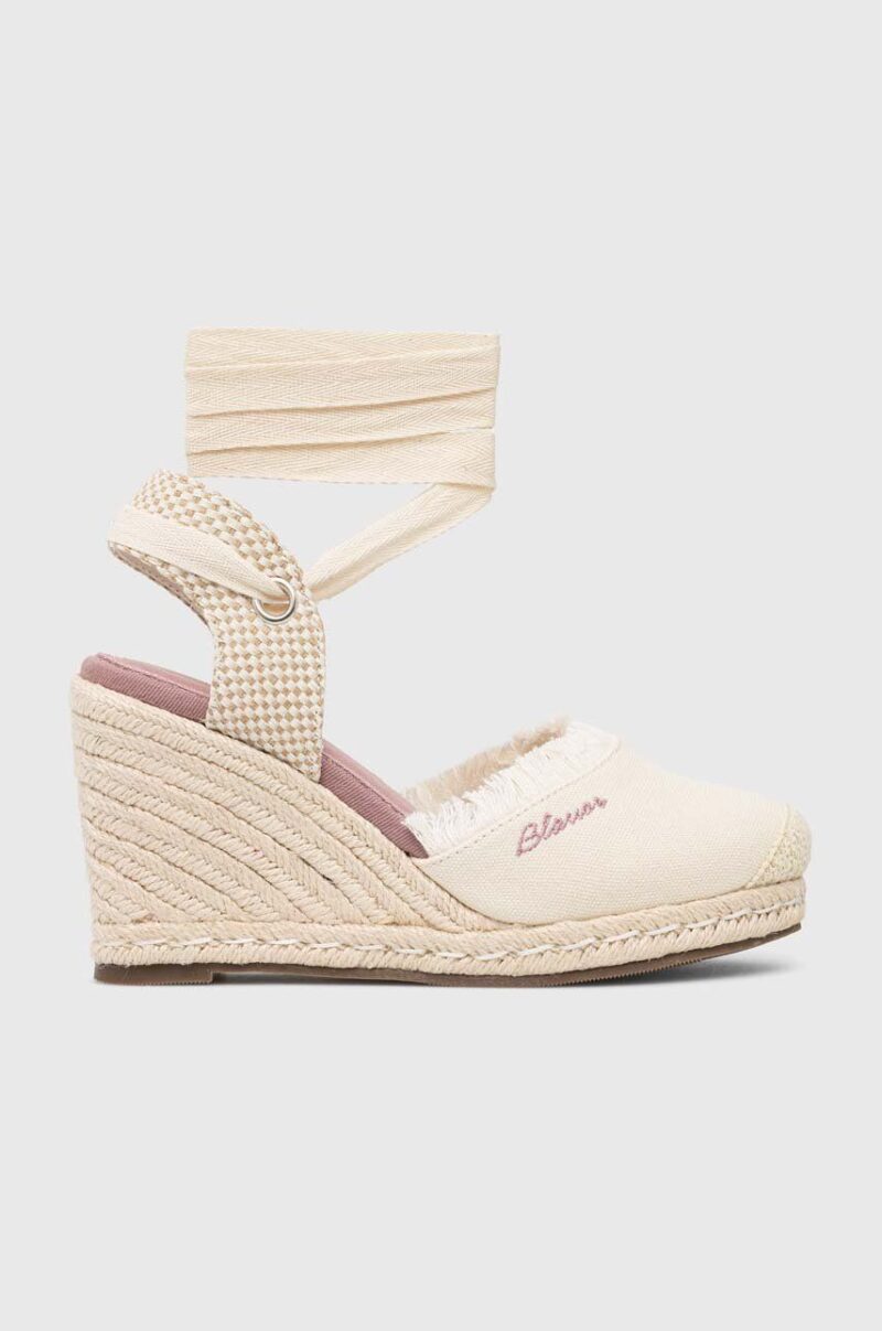 Blauer espadrile Wells culoarea bej