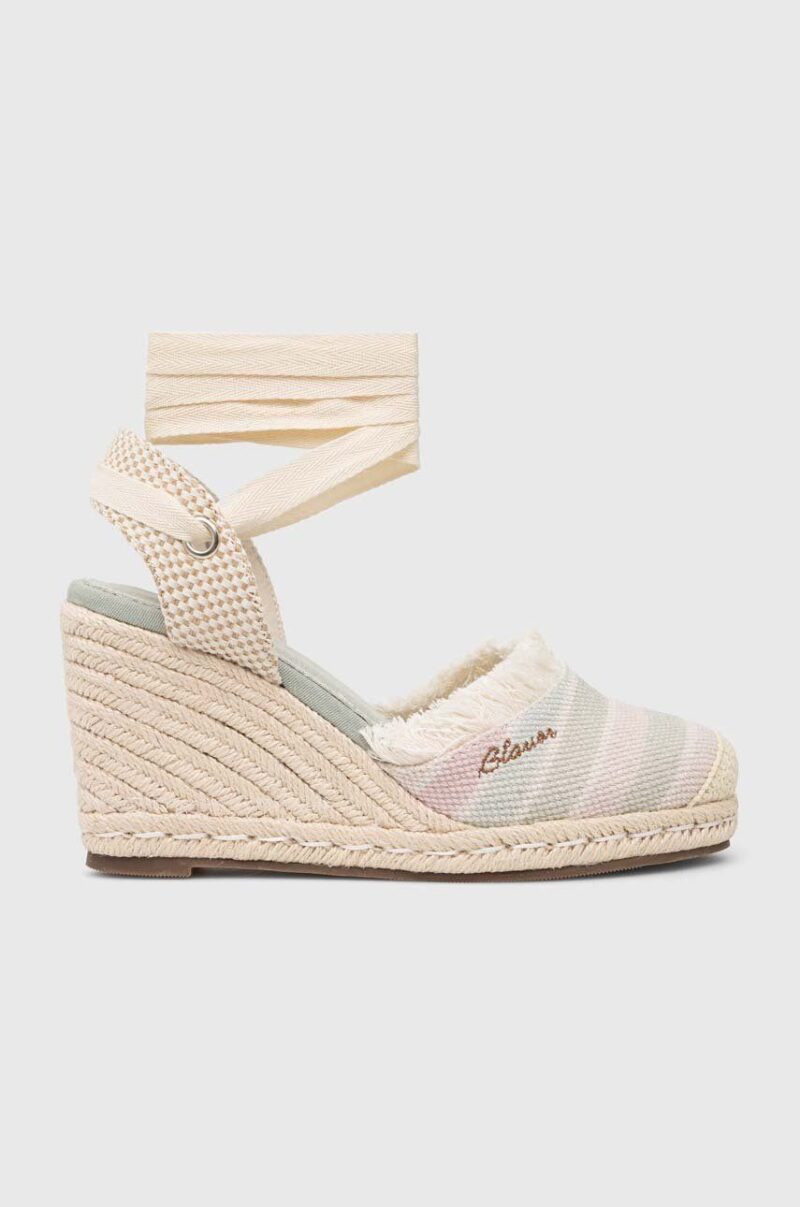 Blauer espadrile Wells toc pana