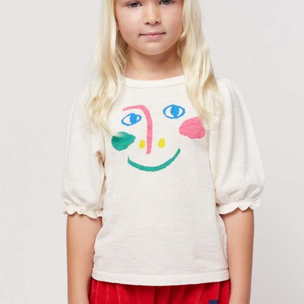 Bobo Choses longsleeve din bumbac pentru copii culoarea alb