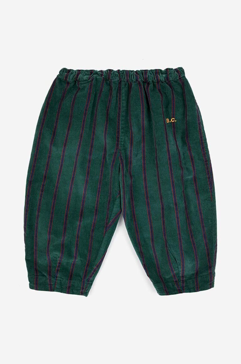 Bobo Choses pantaloni de trening pentru bebeluși culoarea verde