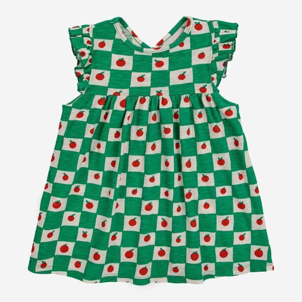 Bobo Choses rochie din bumbac pentru copii culoarea verde