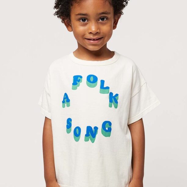 Bobo Choses tricou de bumbac pentru copii culoarea alb