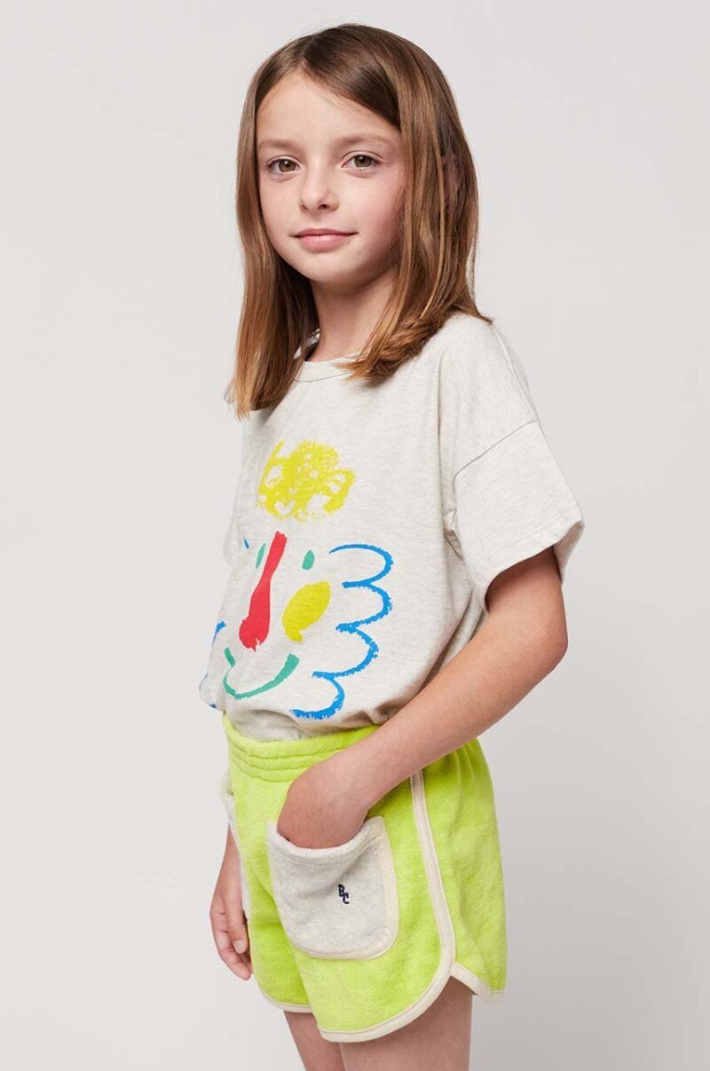 Bobo Choses tricou de bumbac pentru copii culoarea gri