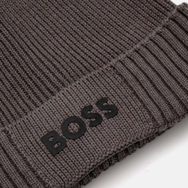 Boss Green caciula din amestec de lana BOSS GREEN culoarea gri preţ