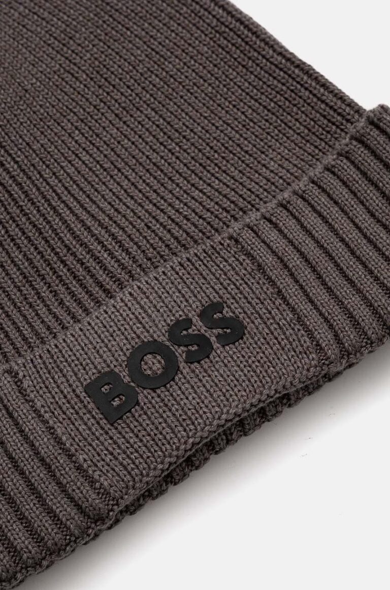 Boss Green caciula din amestec de lana BOSS GREEN culoarea gri preţ